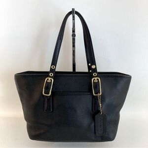 Coach Black Leather Mini Market Tote Bag
